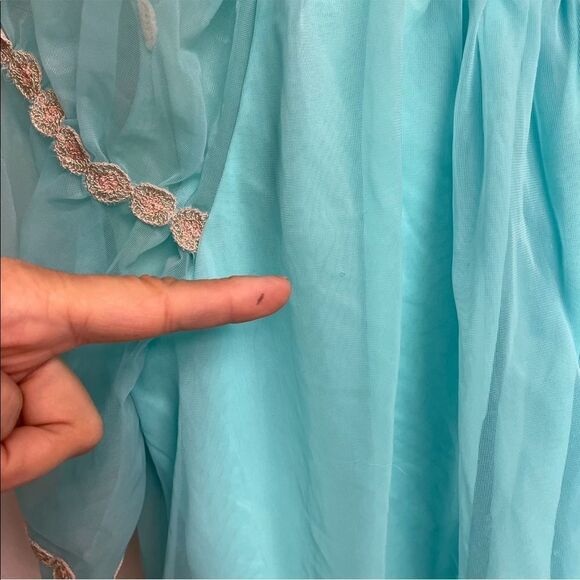 Canadian MAID Vintage Babydoll Sleepwear Lingerie 2 Piece Set Turquoise S - Picture 12 of 16